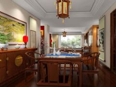 7萬8驚現(xiàn)新中式另類時尚富貴、大氣、穩(wěn)重中式餐廳裝修圖片