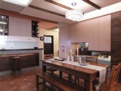 10萬打造120平時尚溫馨美家現(xiàn)代餐廳裝修圖片